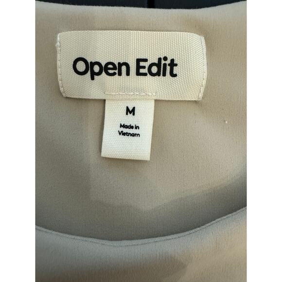 New ~ OPEN EDIT , NORDSTROM ~ Tan Oxford Smooth Edit Crewneck Tank Top Size M - Picture 7 of 10